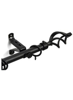AL WADI FURNITURE Roman Pole Style Heavy Duty Luxury Extendable Curtain Rod, Metal Single Rod Finials Decorative End Window Treatment Rod Drapery Rod (BLACK, 200 – 400 cm)  - Image 3