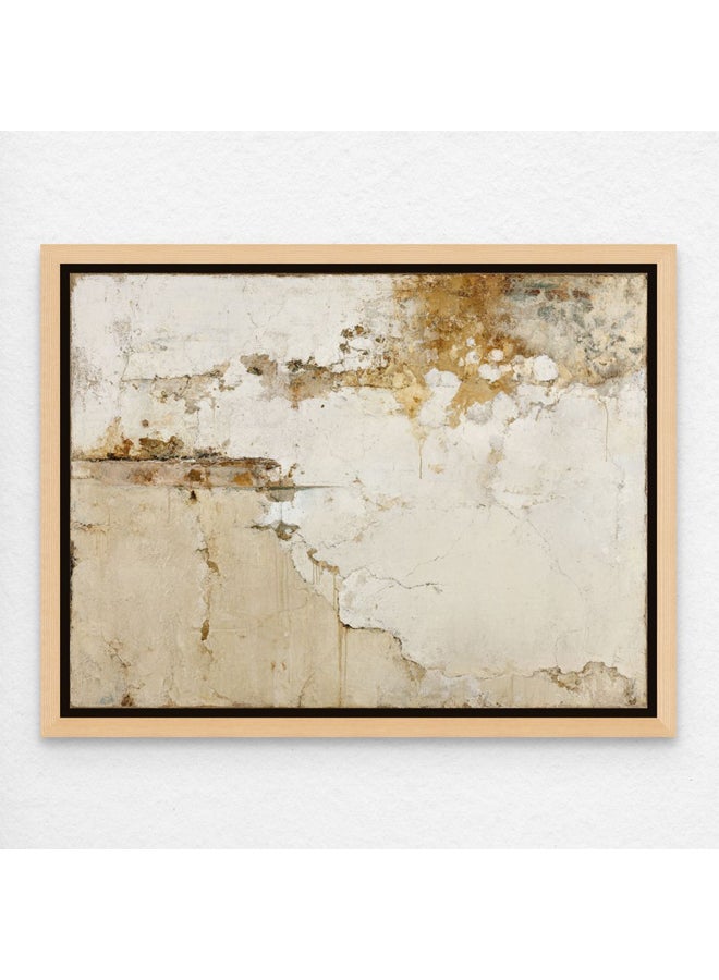 Art Decor Framed Canvas Landscape Print of Abstract Beige Artwork Modern Minimalist Neutral Painting Wall Décor for Home Living Room Office