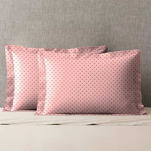 Mytrident Urban Comfort Pillow Covers Set of 2, 144 TC, 100% Cotton, Party Mood Pink - Image 1