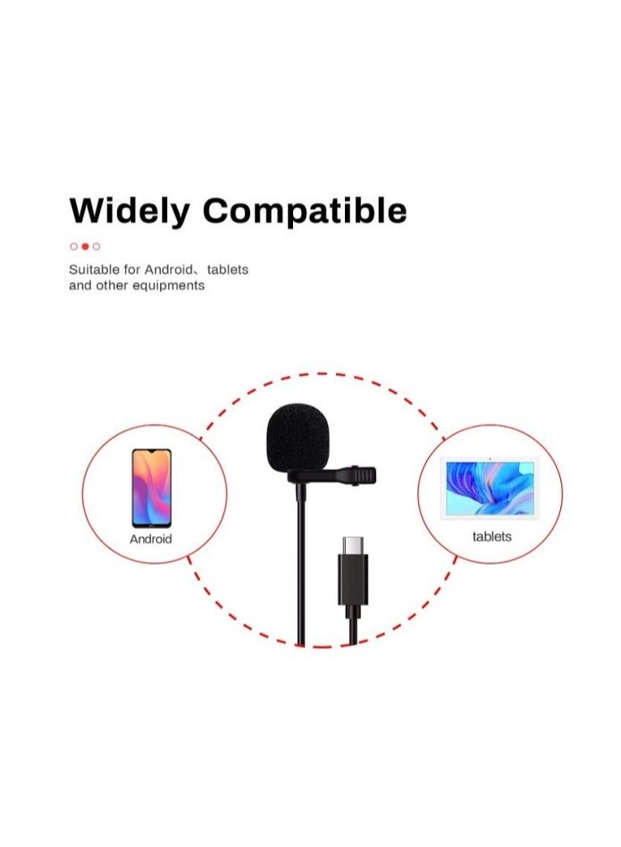 Lavalier Microphone USB-C Lapel Video Recording Mic LituFoto VV10 Professional Clip-on Mic with Omnidirectional Condenser for Video Conference, Stiudio, Noise Cancelling Mic (Type-C 6m/19.69ft - Image 1