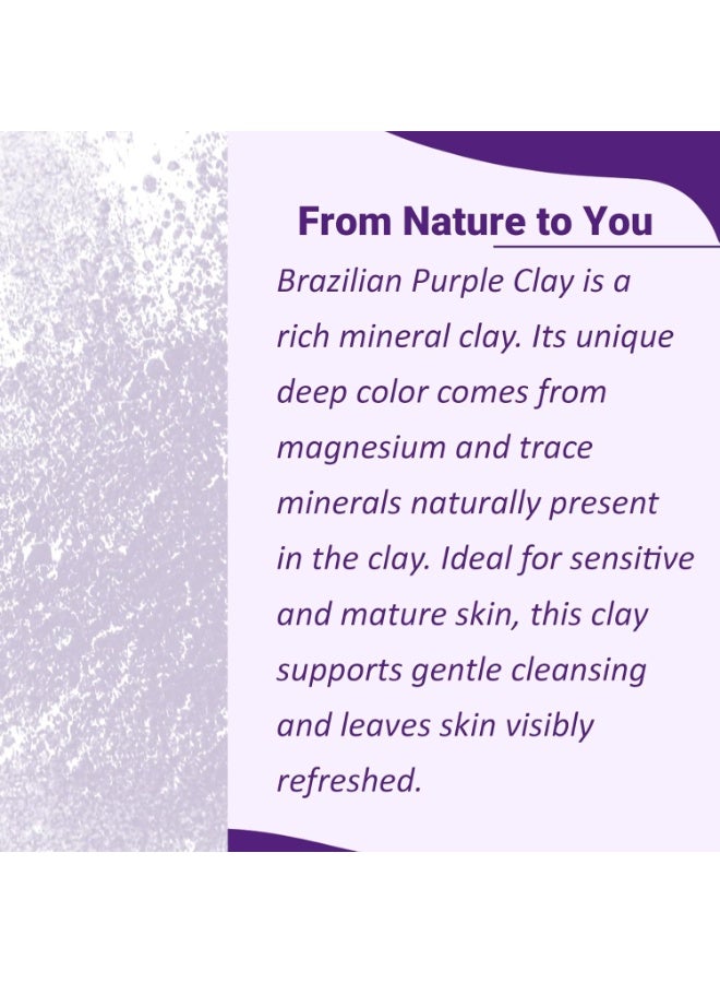 minature Brazilian Purple Clay Powder | For Detoxifying Skin | Natural Herbal Skin Care |Facial Cleansing mask | Use to make Masks, Creams, Scrubs, Bath Bombs, Body Wash and Soaps | For Gentle Care Made In India | 100g (3.5Oz) - Image 4