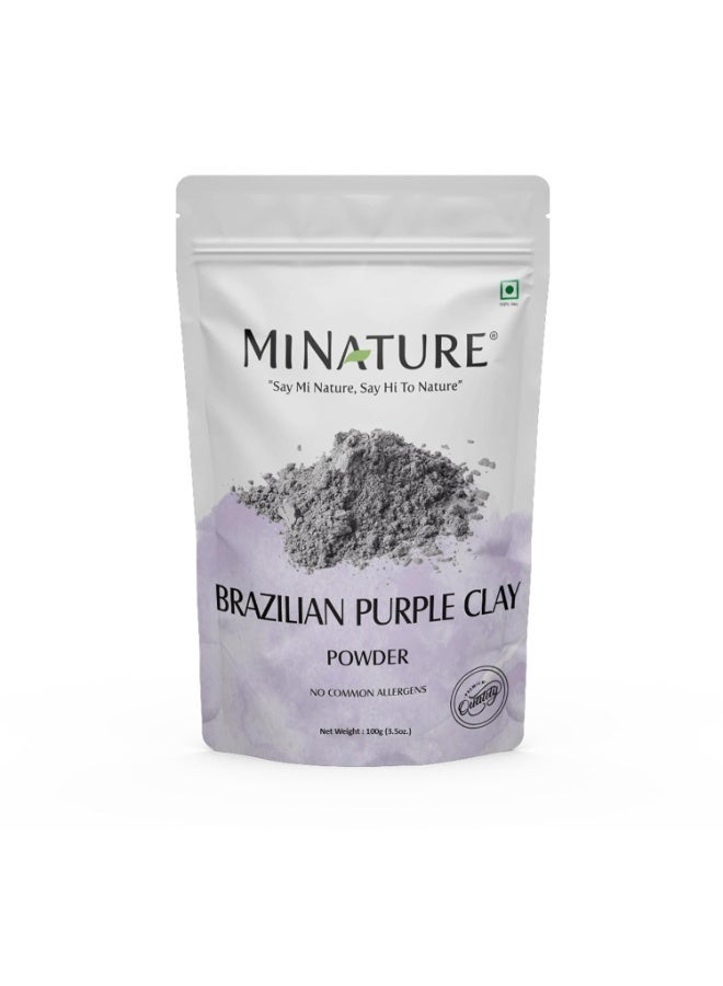 minature Brazilian Purple Clay Powder | For Detoxifying Skin | Natural Herbal Skin Care |Facial Cleansing mask | Use to make Masks, Creams, Scrubs, Bath Bombs, Body Wash and Soaps | For Gentle Care Made In India | 100g (3.5Oz) - Image 1