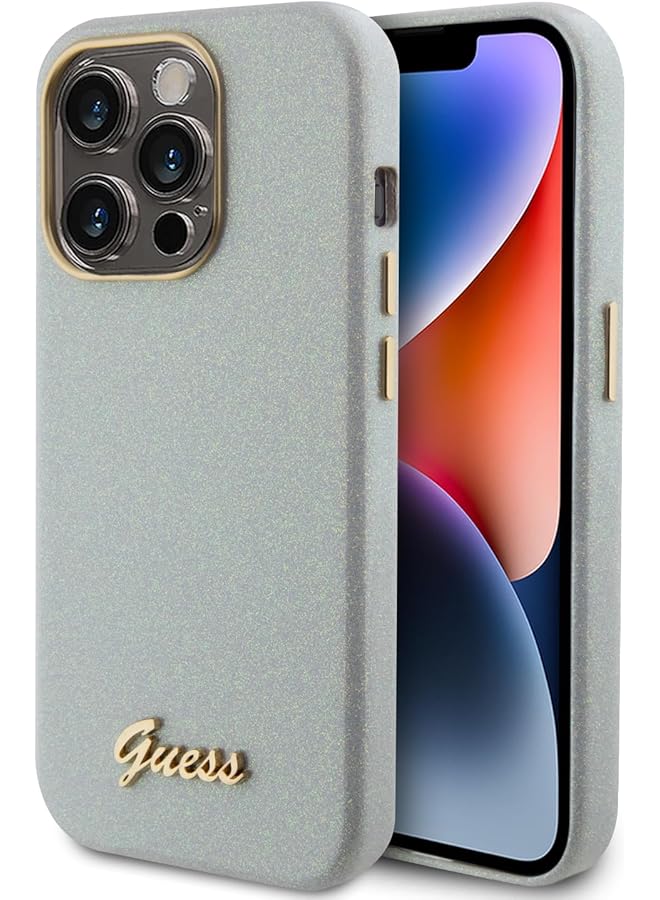 erorex For Iphone 15 Pro Max Case Pu Glitter Glossy Case With Script Anti Scratch Drop Resistant Shockproof Full Slim Protection Back Cover For Iphone 15 Pro Max 6.7" Gray - Image 1