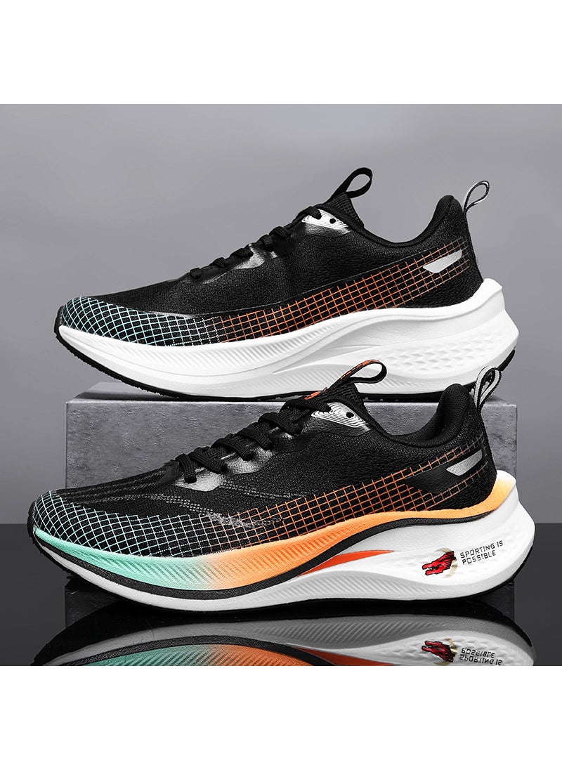 Generic - Carbon Plate Running Shoes Men Women Racing Shock Absorption New 2024 Limited Edition Red Horse 7 Pro Climacool Mesh Unisex 1177 black - Image 1