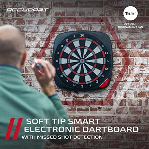 Accudart SDB 40 Electronic Soft Tip Smart Dartboard with Online Game Play Stat Tracker Custom Profile Rankings Regulation Sized 155 Missed Shot Detection Impact noise reduction system - Image 3