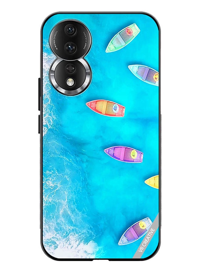 Protective Case Cover For Honor 80 Water Boat Enjoy The Moment Design Multicolour