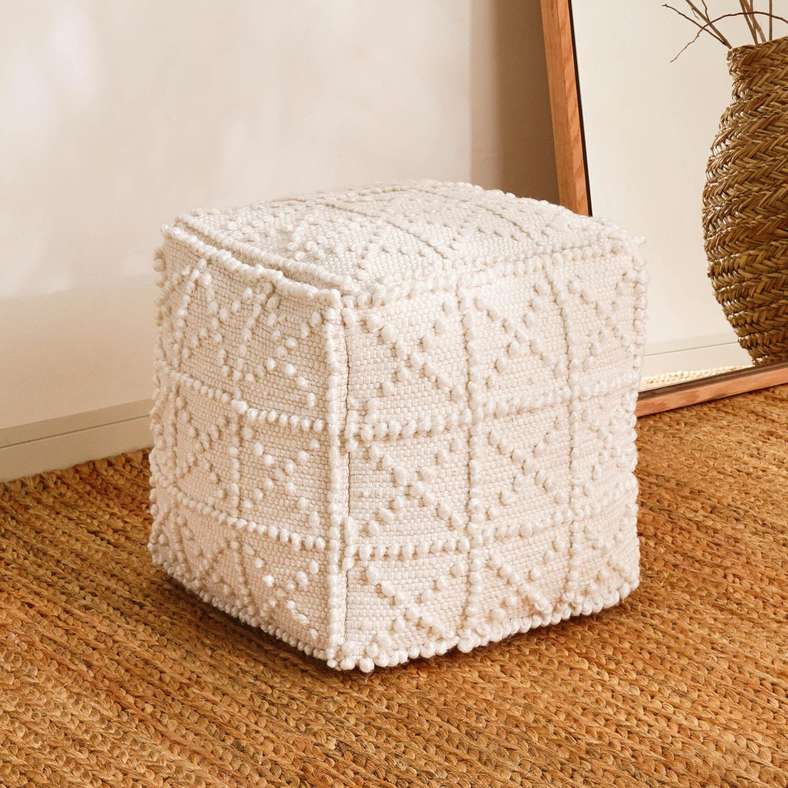 Pan Home Natural Filled Pouf for Home Decor