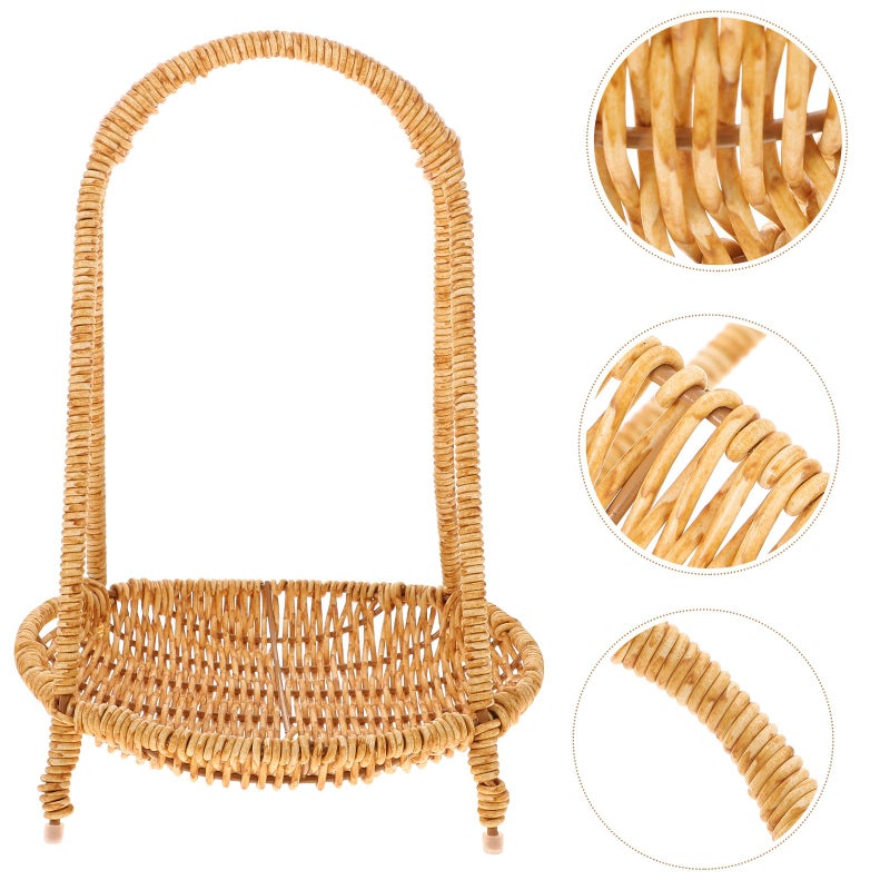 Woven Caramel Kitchen Basket 25 5X22 Cm Fruit Container Handheld Organizer - Image 4