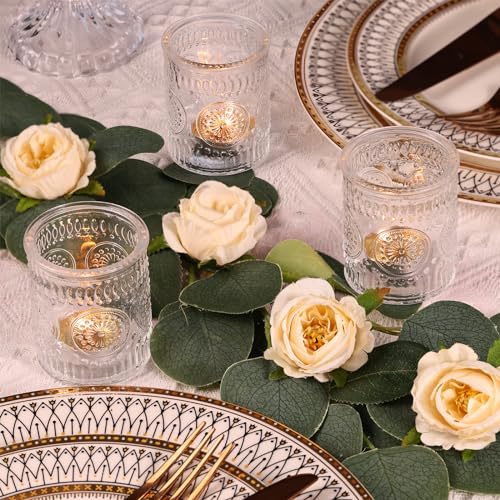 Lanttu 12PCS Glass Votive Candle Holder for Wedding Table Centerpiece, Clear Tea Lights Candle Holders for Dinner Birthday Party Decor - Image 2