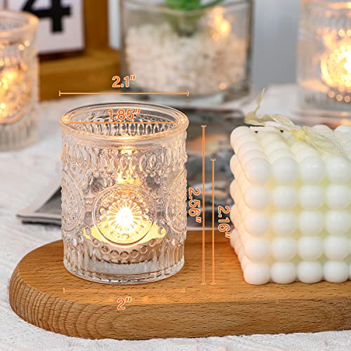Lanttu 12PCS Glass Votive Candle Holder for Wedding Table Centerpiece, Clear Tea Lights Candle Holders for Dinner Birthday Party Decor - Image 4