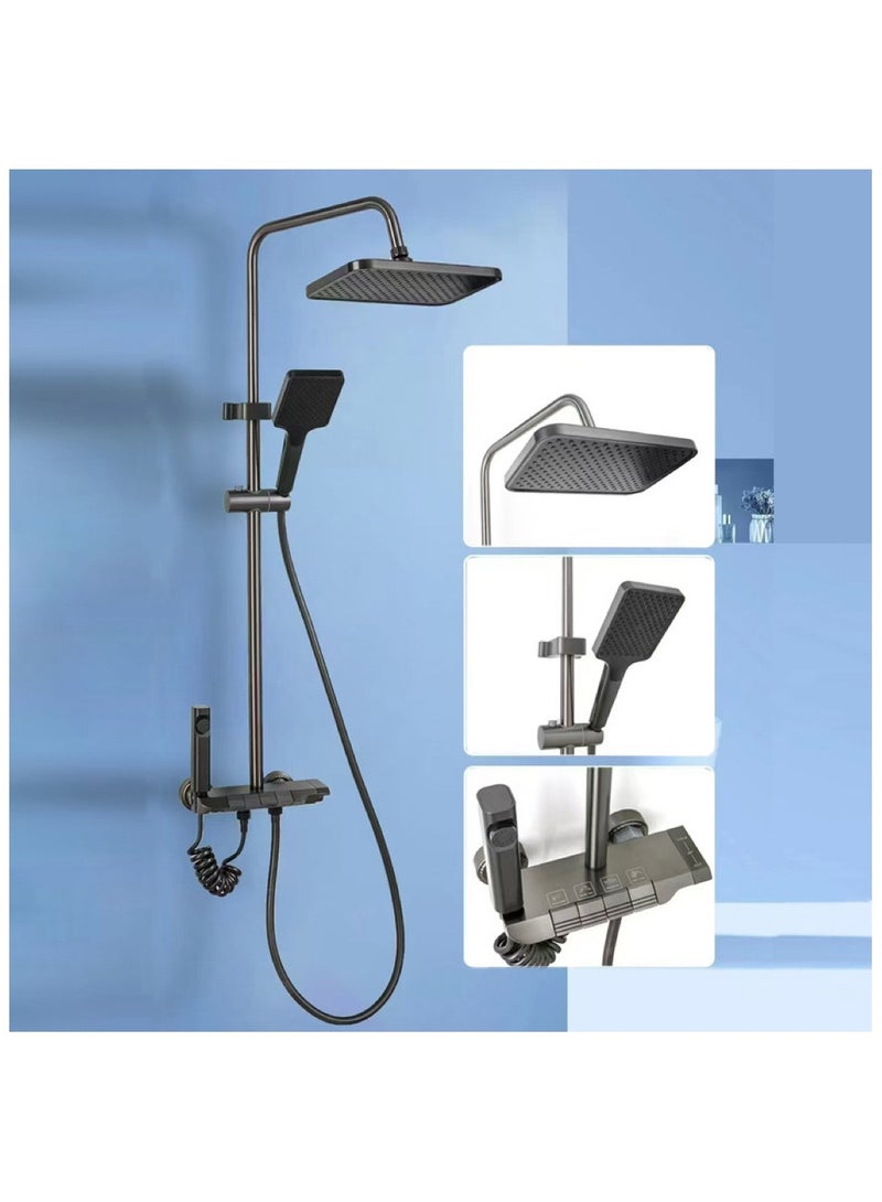 Bathroom Shower Fixture Set Rainfall Waterfall Shower Panel System Bathroom Faucets Hot Cold Waterfall Tap - Image 1