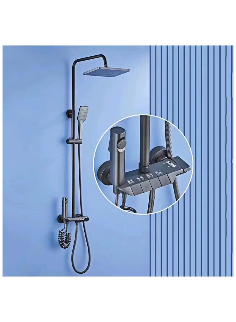 Bathroom Shower Fixture Set Rainfall Waterfall Shower Panel System Bathroom Faucets Hot Cold Waterfall Tap - Image 3