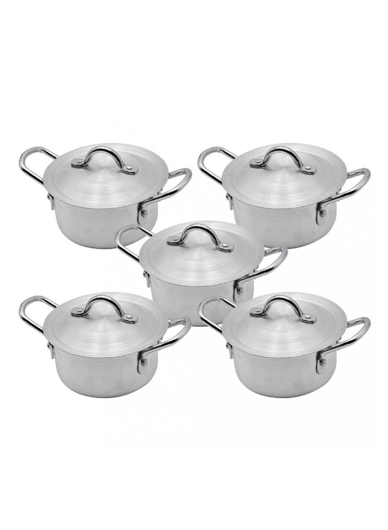Original Pakistani Aluminum Cookware Set, 5 Pieces with Lids – Durable Cooking Pots in Various Sizes (2.1L to 7.3L), Perfect for Cooking, Boiling, and Frying - Image 2