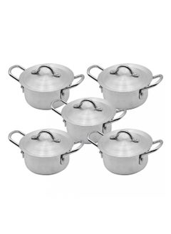 Pakistani 5-piece double handle cooking pot set for an excellent and comfortable cooking experience in the kitchen. This set features with durable double handles 17-21150