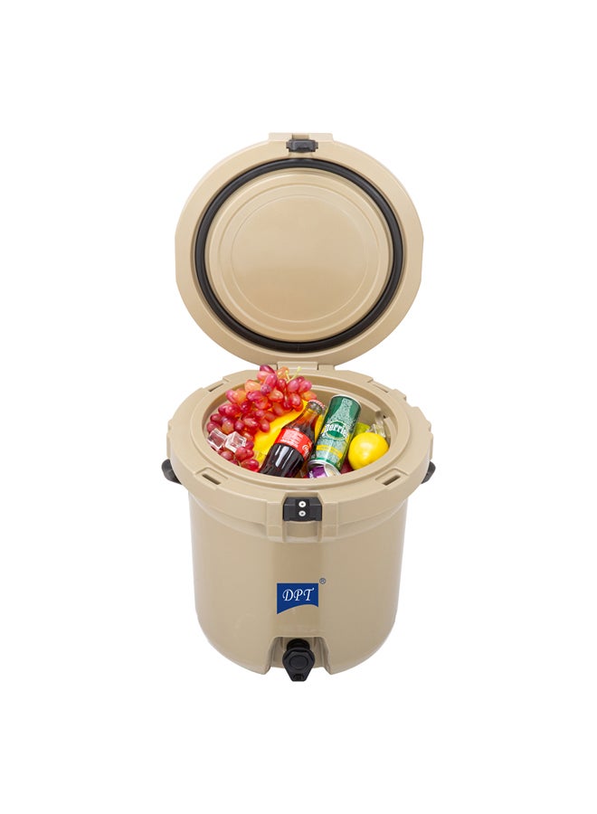 DPT Plastic thermos for cold Liquids Polyethylene water thermos Brown capacity 19 L Size 43.5*40.5*42.6 Cm  - Image 2