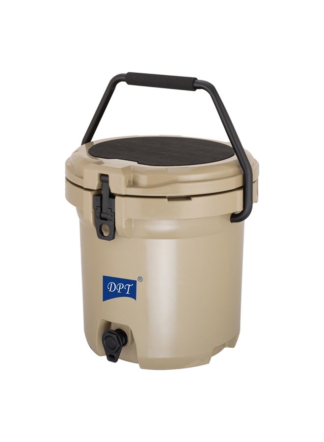 DPT Plastic thermos for cold Liquids Polyethylene water thermos Brown capacity 19 L Size 43.5*40.5*42.6 Cm  - Image 1