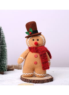 NIBEMINENT 2-Piece Jolly Ginger Holiday Plush Stuffed Animal Gingerbread Man , Wool dwarf doll  - Image 2