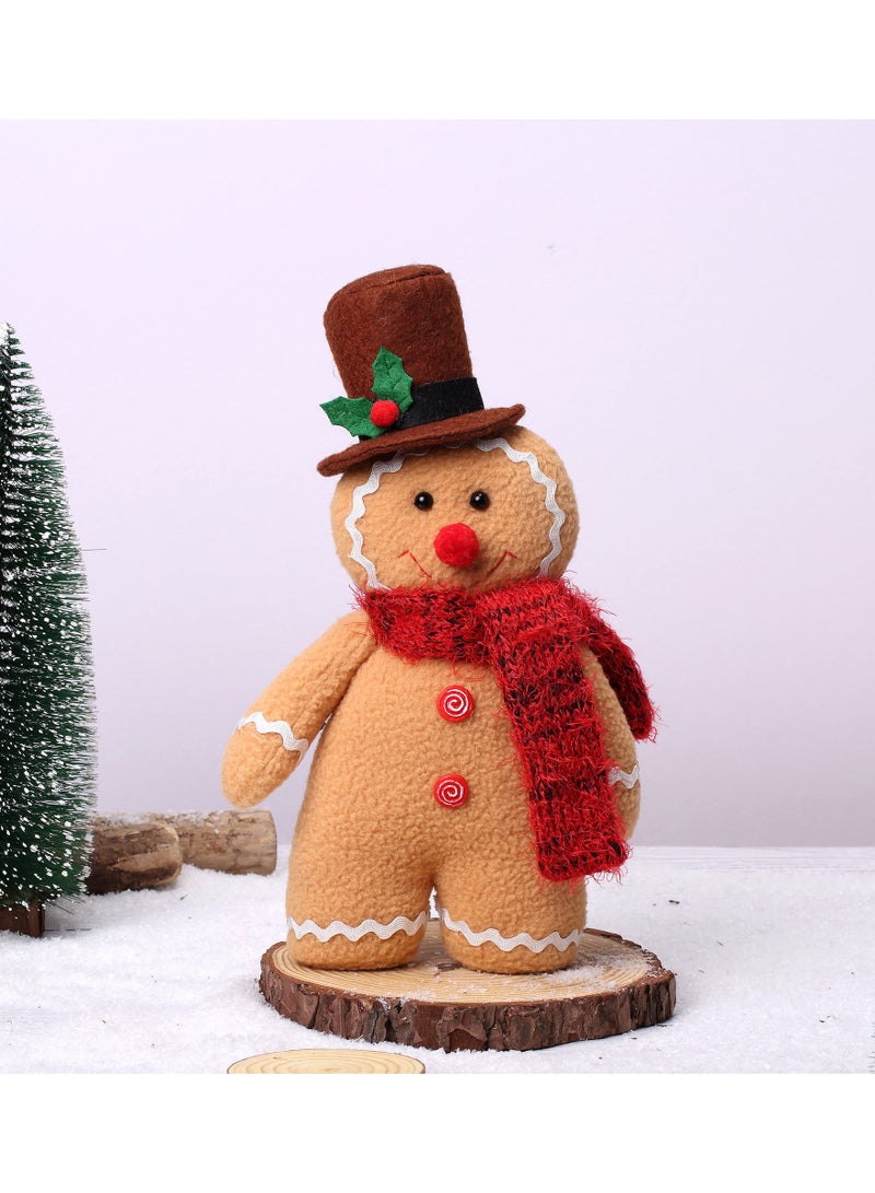 NIBEMINENT 2-Piece Jolly Ginger Holiday Plush Stuffed Animal Gingerbread Man , Wool dwarf doll - Image 2