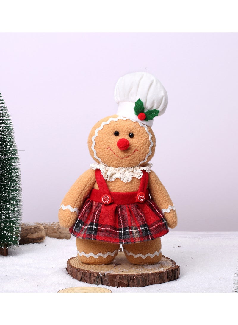 NIBEMINENT 2-Piece Jolly Ginger Holiday Plush Stuffed Animal Gingerbread Man , Wool dwarf doll - Image 3