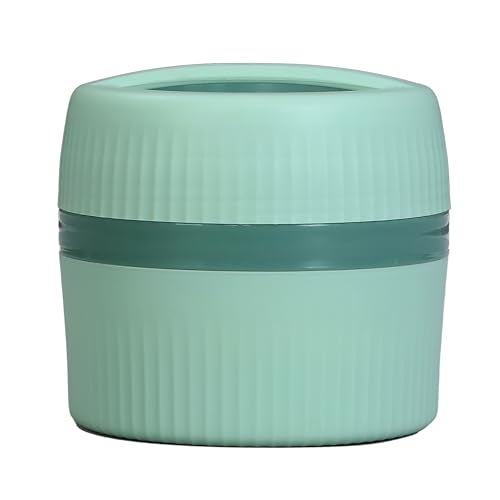 FWQPRA Insulated Bento Box Portable Stainless Steel Food Container Round Microwave Safe Stackable Leakproof Thermal Food Container for Adult Men Women (Green) - Image 3