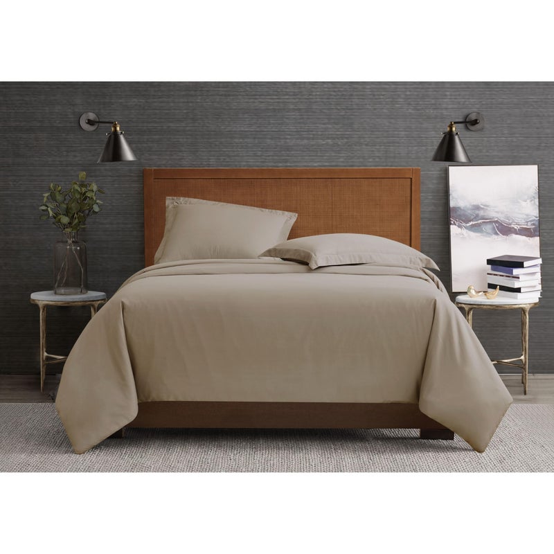 London Fog Garment Washed Solid Duvet Set Khaki Microfiber 3-Piece King Duvet Set, Solid Themed, Adult and Teen, Oeko-TEX Certified - Image 1