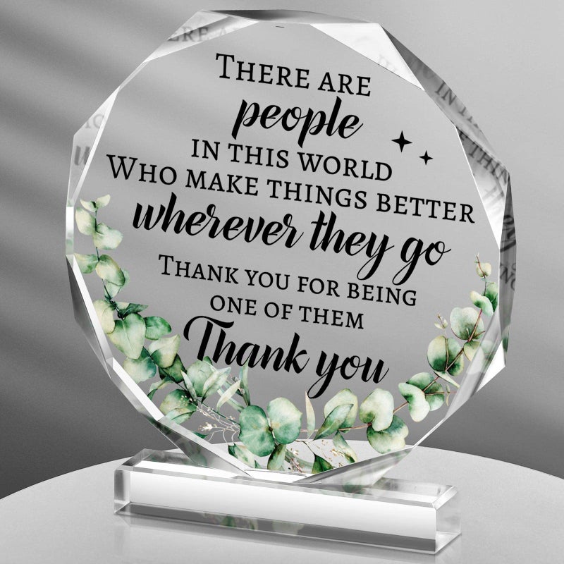 Yinder Thank You Gifts for Women Christmas Desk Decor Gifts for Teacher Coworker Doctor Nurse Leaving Job Inspirational Quotes Farewell Gift for Boss Staff Home Office Desk DecorFresh Leaf