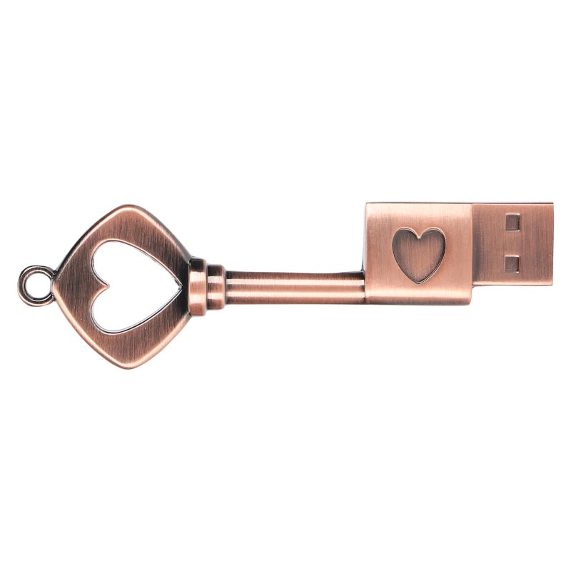 Heart Shaped Flash Disk: 4Mb-20Mb/S Transfer Rate, Plug And Play, Waterproof Metal Portable Thumb Drive for Desktop, Laptop, Tablet, TV, Speaker File Backup & Media Storage - Image 1