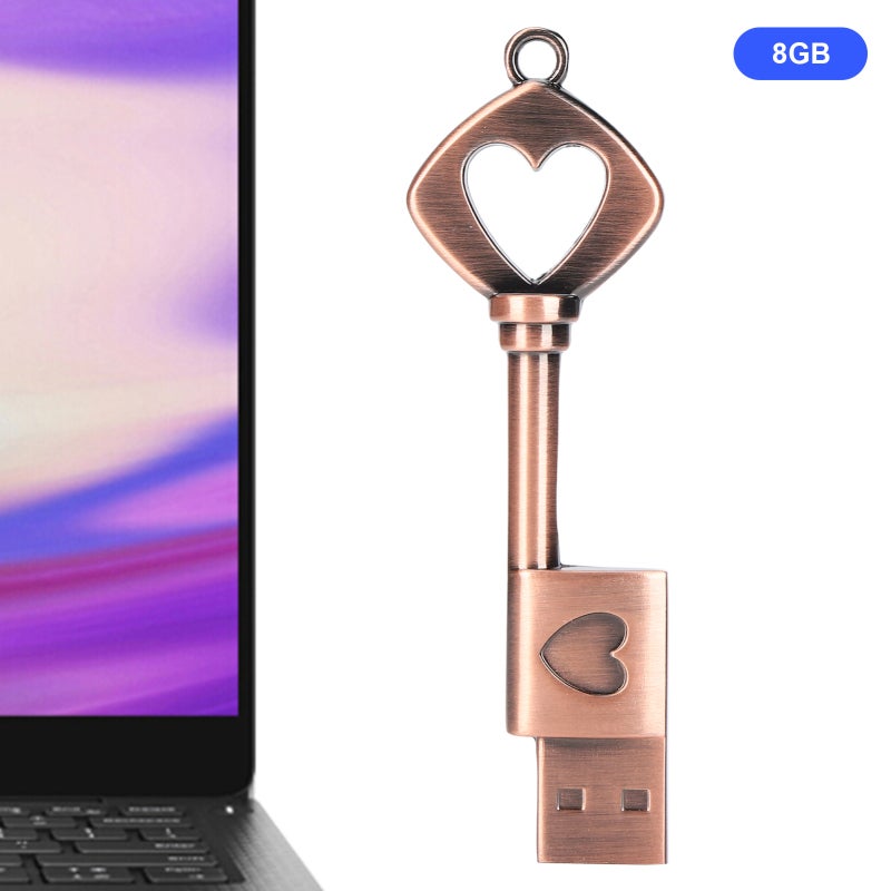 Heart Shaped Flash Disk: 4Mb-20Mb/S Transfer Rate, Plug And Play, Waterproof Metal Portable Thumb Drive for Desktop, Laptop, Tablet, TV, Speaker File Backup & Media Storage - Image 2