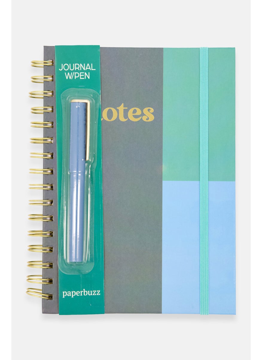 Paperbuzz Spiral Notebook With Pen, Green Combo  - Image 1