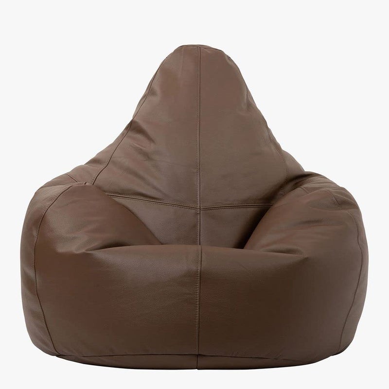 PAWSOME Bean Bag Cover Leatherette Brown Sofa Cover Chair Sturdy Zipper Recliner Bean Bag Cover Organizing Storage Water Resistant Furniture No Filler Only Cover - Image 4