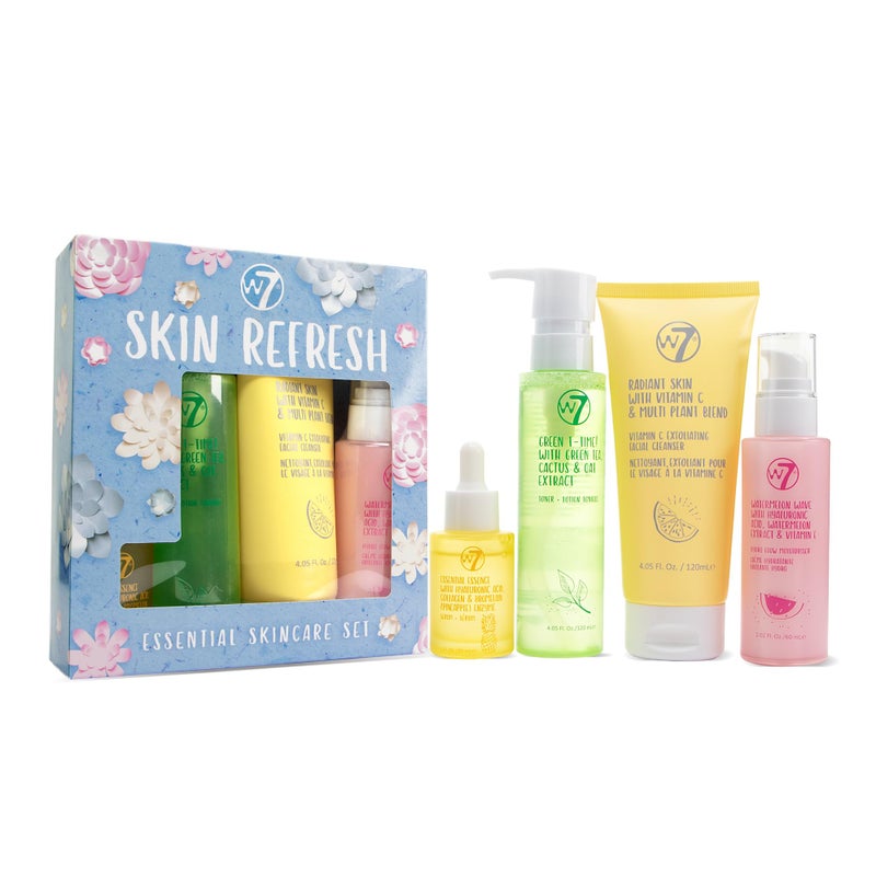 W7 Skin Refresh Skincare Set | Face Cleanser, Toner, Serum & Moisturizer | Hydrating & Glow Boosting Routine | Full Size, Long Lasting Products to Use at Home - Image 1