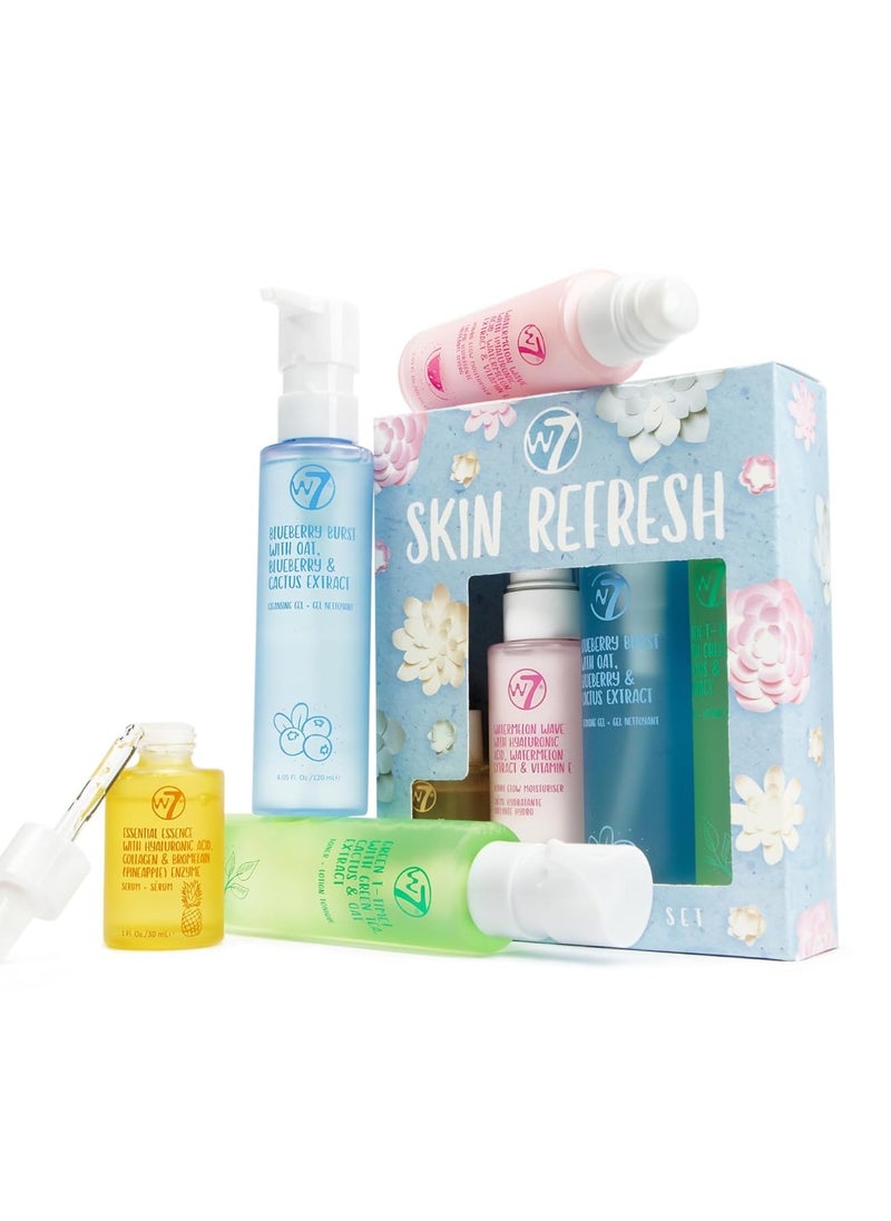 W7 W7 Skin Refresh Essential Skincare Set - 4-Step Daily Routine Gift Set, Contains: Hydrating Cleanser, Soothing Toner, Anti-Ageing Serum and Repairing Moisturizer, Suitable For All Skin Typesc  - Image 1