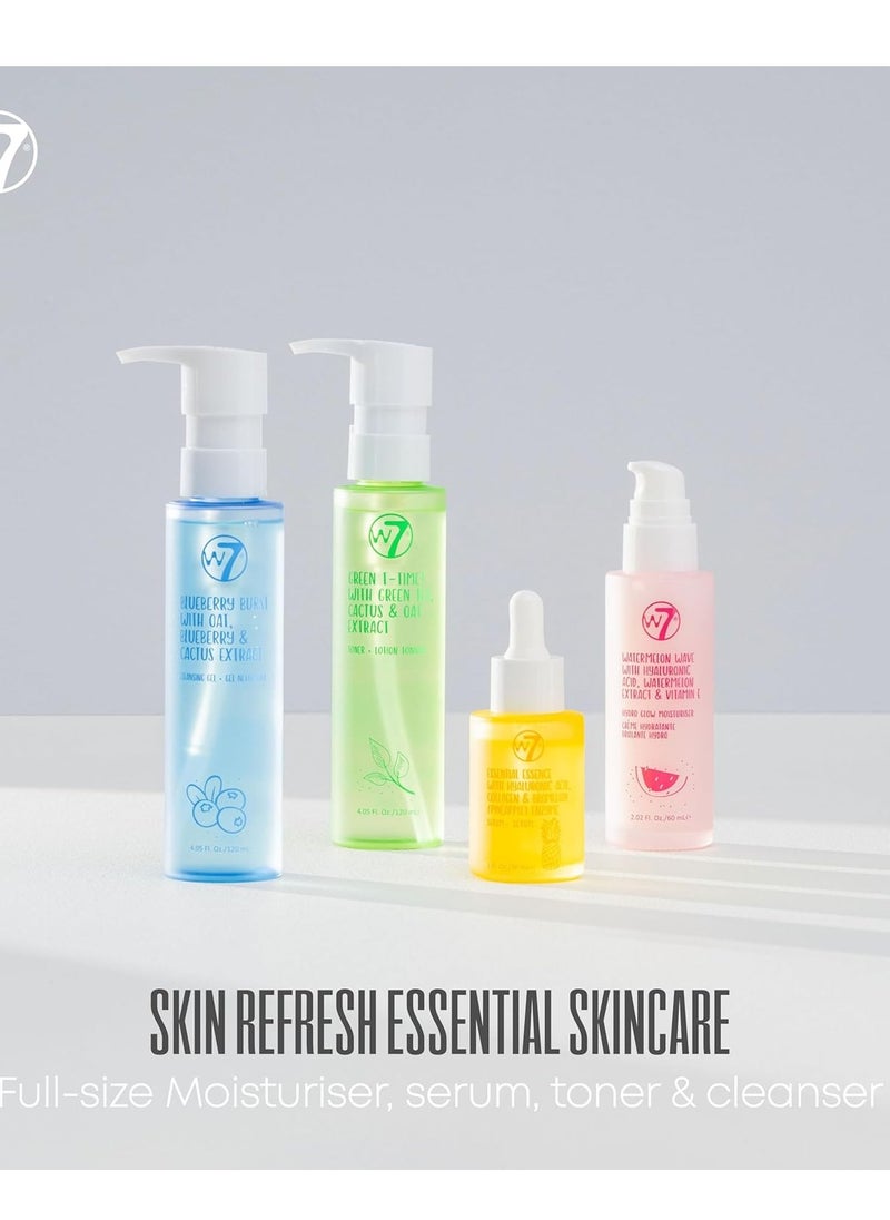 W7 W7 Skin Refresh Essential Skincare Set - 4-Step Daily Routine Gift Set, Contains: Hydrating Cleanser, Soothing Toner, Anti-Ageing Serum and Repairing Moisturizer, Suitable For All Skin Typesc  - Image 2