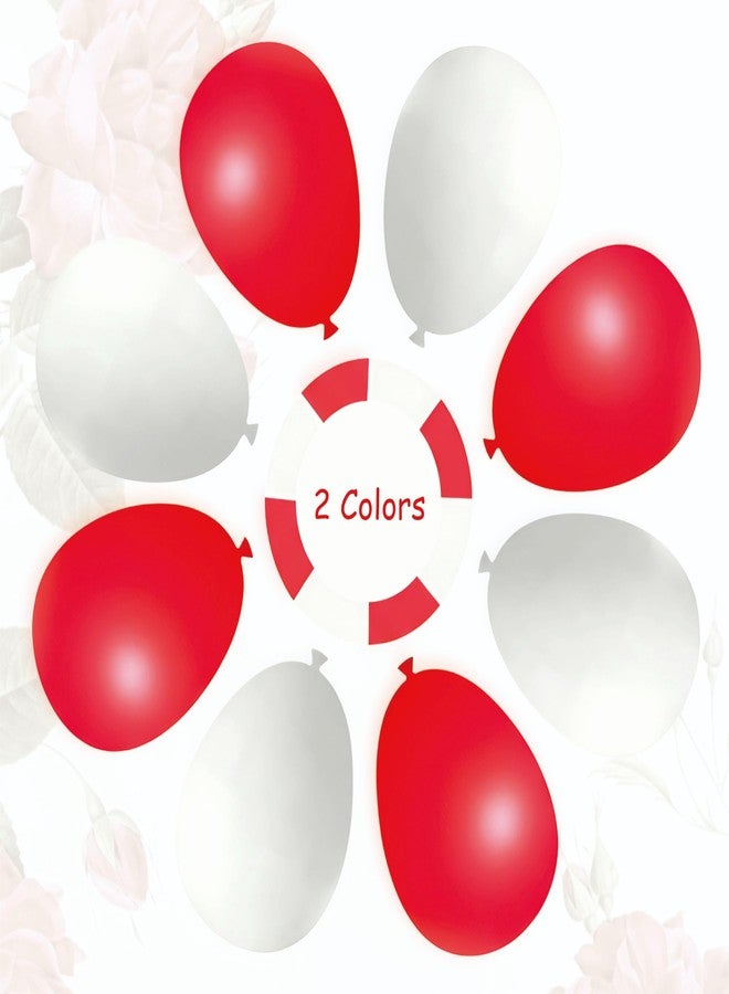 YOURS DECOR طقم بالونات حمراء وبيضاء من يورز ديكور، 50 قطعة من بالونات اللاتكس لتزيين أعياد الميلاد والذكرى السنوية وعيد الحب - Image 4