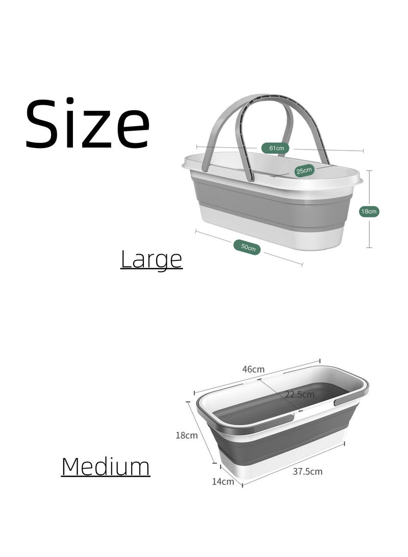 نوفولان دلو ممسحة قابل للطي، دلو سيليكون قابل للطي، دلو ممسحة مسطح منزلي، دلو غسيل سيارات خارجي، دلو مياه بلاستيكي محمول، حوض غسيل، تنظيف الأرضيات، تخزين سريع الطي (كبير) - Image 5