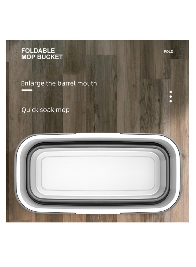 نوفولان دلو ممسحة قابل للطي، دلو سيليكون قابل للطي، دلو ممسحة مسطح منزلي، دلو غسيل سيارات خارجي، دلو مياه بلاستيكي محمول، حوض غسيل، تنظيف الأرضيات، تخزين سريع الطي (كبير) - Image 3