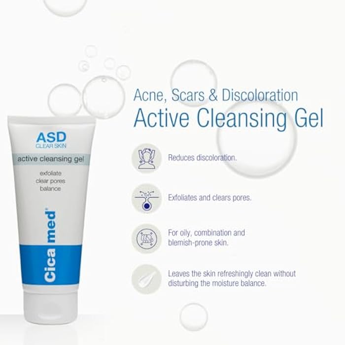 Cicamed ASD Acne Cleansing Gel - Cleanser with Glycolic & Salicylic Acid for Oily & Blemish-Prone Skin - Gentle Face Wash to Exfoliate & Unclog Pores - 3.4 fl. oz (100 ml) - Image 4