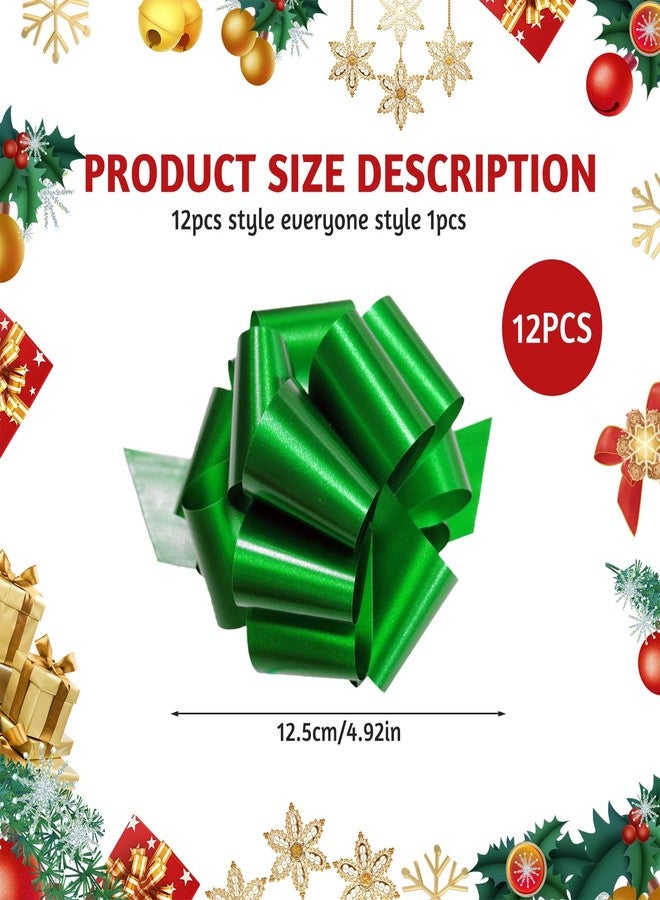 JLNGTHONG 12 Pcs Gift Wrap Bows for Christmas, 5 Inches Gift Bows with Ribbon Mixed Color Bows for Xmas Bouquet Basket Bottles Supplies - Image 2