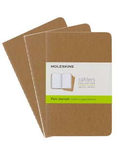 MOLESKINE 3-Piece Pocket Size Plain Cahier Notebooks 9x14cm Size Kraft Brown  - Image 1