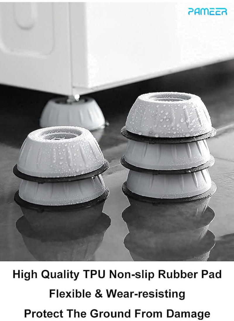 PAMEER Anti-vibration pads Anti Shock and Noise Reducer Pads for Refrigerator Washing Machine Furniture Fridge Base Stand Anti Slip Washing Machine Stabilizer Pack of 4 Grey Colors  - Image 5