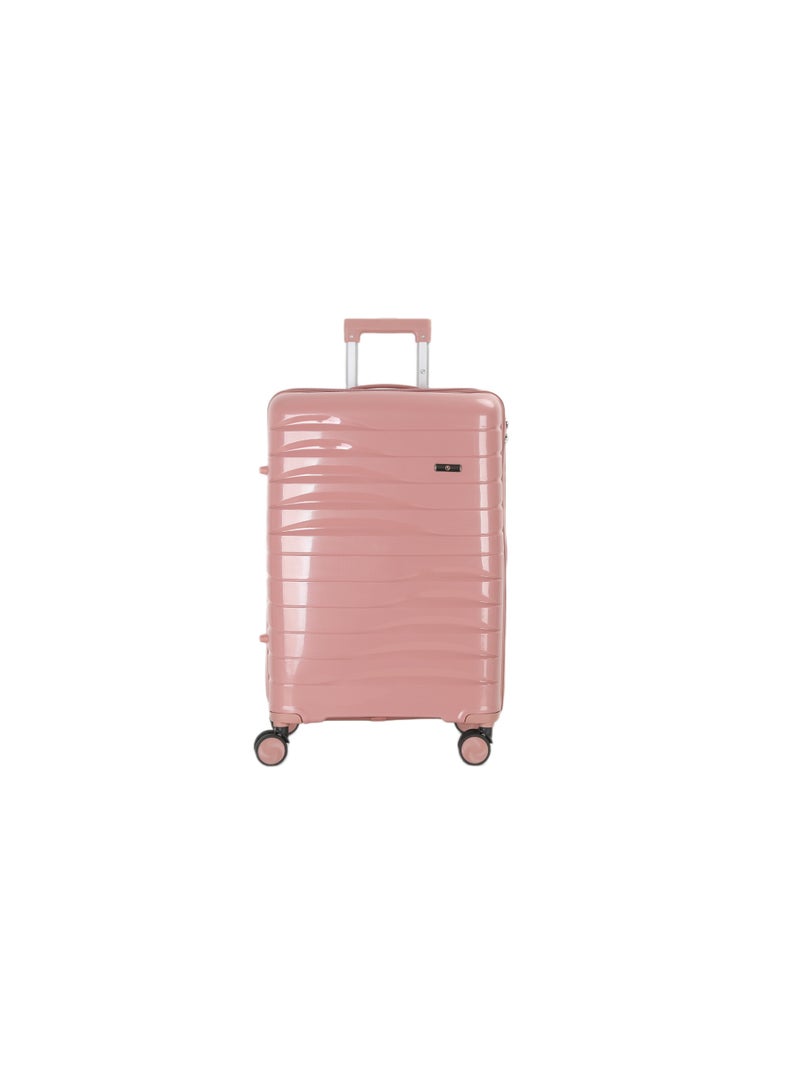 اتش تي مجموعة حقائب سفر إتش تي، من أربع قطع - حقائب سفر صلبة بعجلات دوارة، ومقبض تلسكوبي، وسحابات مقاومة للانحشار (13/20/24/28 بوصة، 13.5/49/76/129 لترًا، طقم سفر خفيف الوزن، لون ذهبي وردي) - Image 3