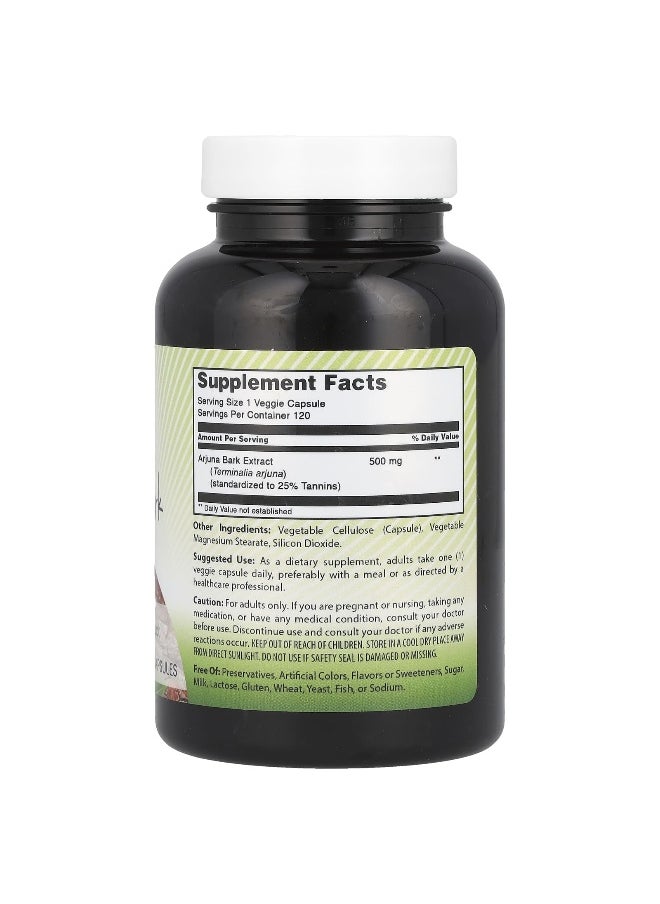 Amazing India Amazing India, Arjuna Bark, Standardized Extract, 500 mg, 120 Veggie Capsules  - Image 2