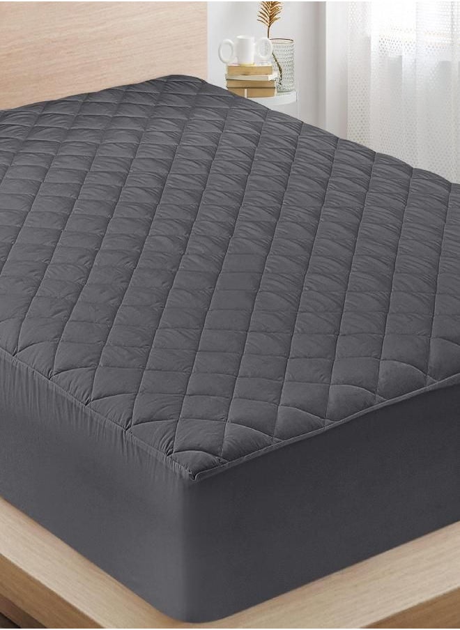 Utopia Bedding Utopia Bedding Quilted Fitted Mattress Pad (Queen, Grey) - Elastic Fitted Mattress Protector - Mattress Cover Stretches up to 16 Inches Deep - Machine Washable Mattress Topper  - Image 1