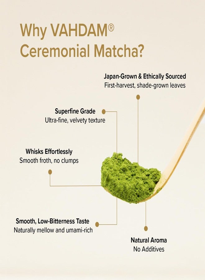 VAHDAM Ceremonial Matcha Tea – Authentic Matcha Tea Powder from Japan |Superior Grade Matcha | Ultra-Fine & Velvety | No Bitterness, Fresh Aroma | 30g - Image 4