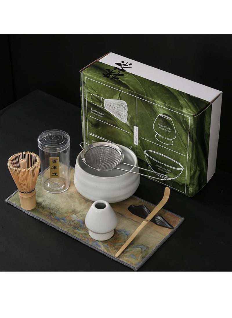 WENTCCION Matcha Tea Set Matcha Bowl and Whisk set Matcha Starter Kit Matcha Ceremony Kit Japanese Tea Ceremony Set for Matcha Making  - Image 1