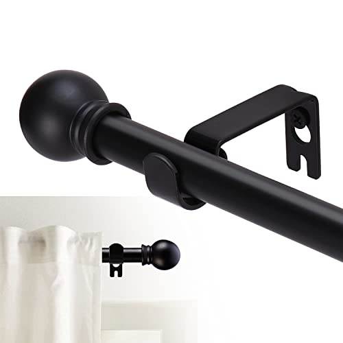 GXOACKJ Curtain Rods for windows 48 to 84-93 inch, 5/8 inch Decorative Matte Black Splicing Heavy Duty Metal Curtain Rod set with Brackets - Image 1