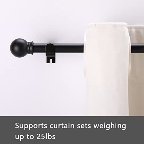 GXOACKJ Curtain Rods for windows 48 to 84-93 inch, 5/8 inch Decorative Matte Black Splicing Heavy Duty Metal Curtain Rod set with Brackets - Image 2
