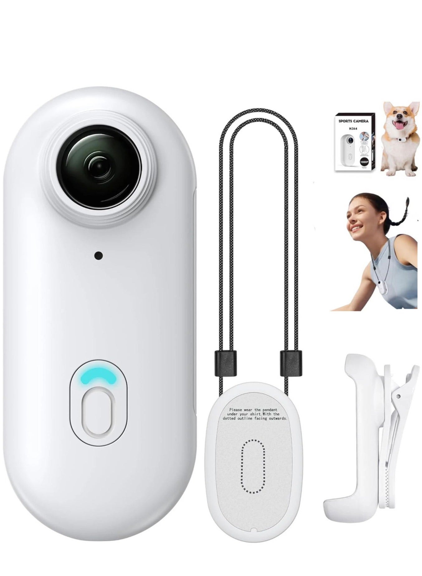 4K Mini Action Camera – Ultra-Light Thumb-Sized Body Cam with WiFi, 360° Clip, Magnetic Mount, 150-Min Battery, IPX8 Waterproof Case (30M), Hands-Free POV, H.265, Loop Recording – Wearable Helmet Camera for Cycling, Travel, Vlogging & Sports