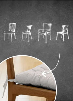 Reelyo Chair Cushion with Ties Ultra Soft Warm Floor Cushion for Kids Reading Nook Comfortable Square Seat Cushion for Adult 40 x 40 CM  - Image 3