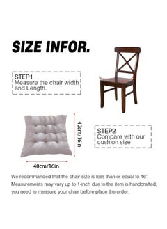 Reelyo Chair Cushion with Ties Ultra Soft Warm Floor Cushion for Kids Reading Nook Comfortable Square Seat Cushion for Adult 40 x 40 CM  - Image 2